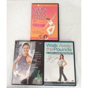 Walk Away the Pounds, Yoga Booty Ballet, Slim In 6 Fitness DVD Lot Of 3 DVD